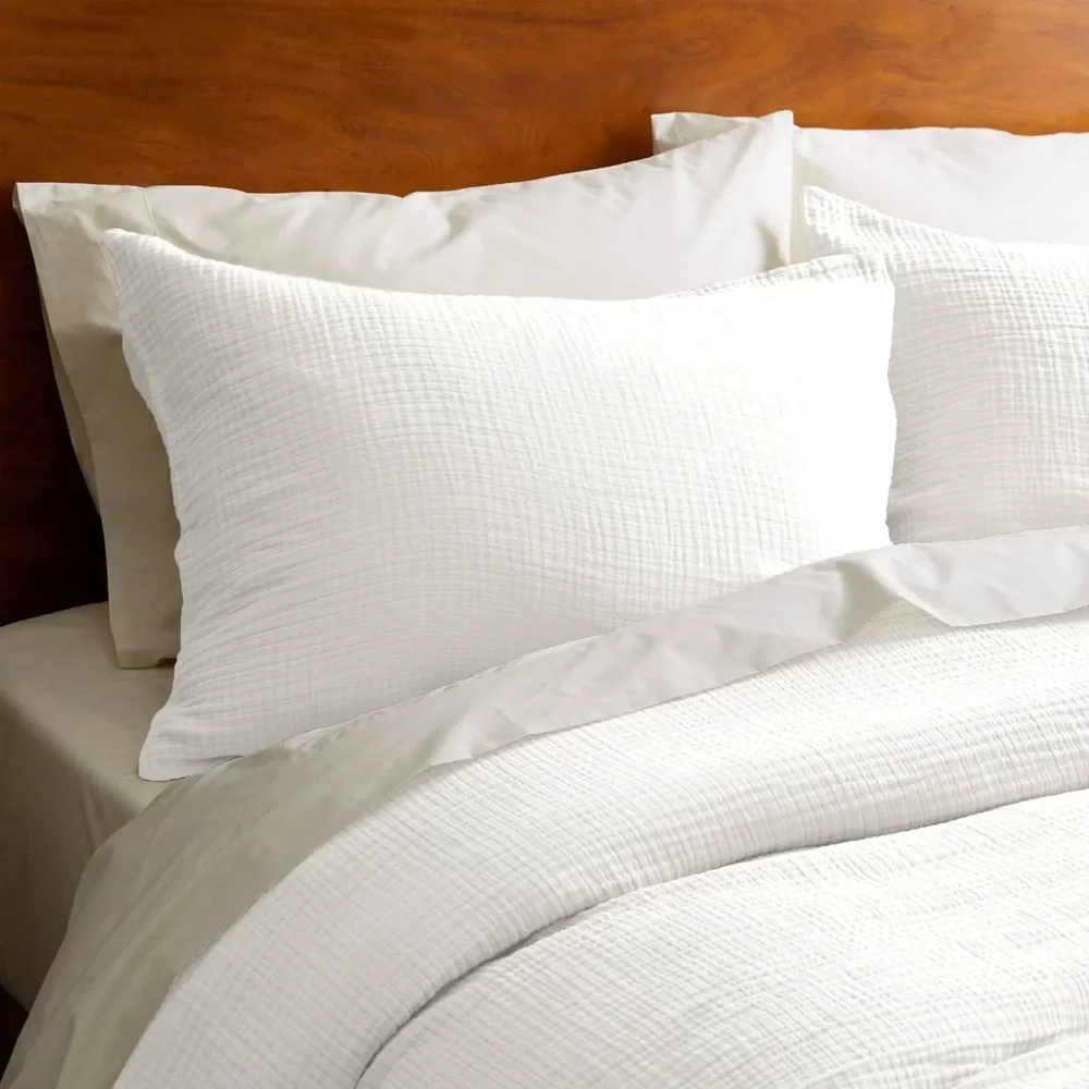 NWOT Quince Organic Airy Cotton Gauze Queen Sham Set of 2 in White
